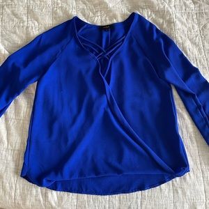 Royal blue crisscross blouse